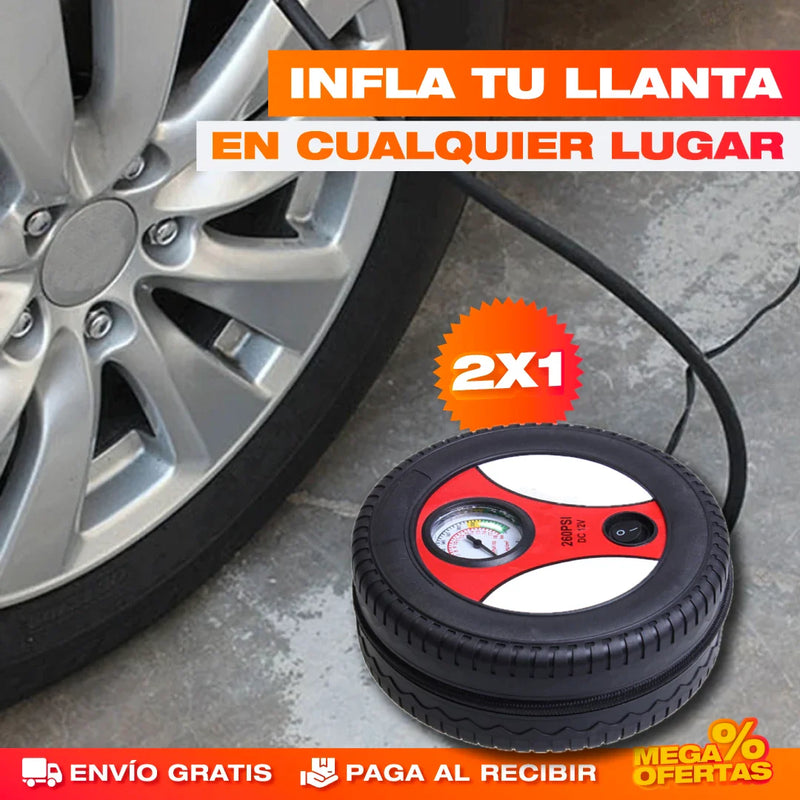 PROMO 2X1 COMPRESOR DE AIRE PORTÁTIL PARA LLANTAS