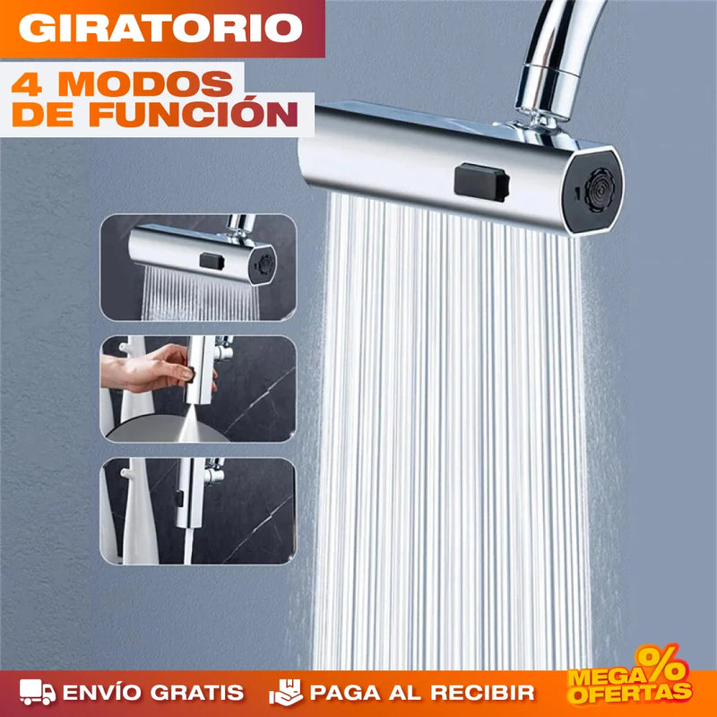 PROMO 2X1 GRIFO GIRATORIO CON CASCADA 4 EN 1