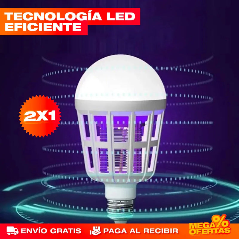 PROMO 2X1 BOMBILLA LED ANTIMOSQUITO 2 EN 1