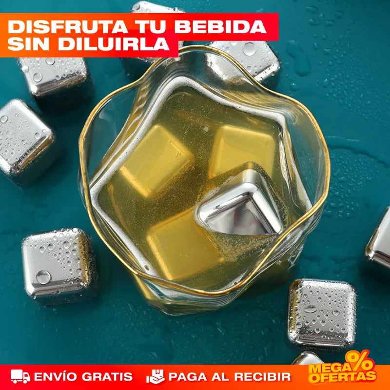 SET DE 6 CUBOS DE HIELO ACERO INOXIDABLE