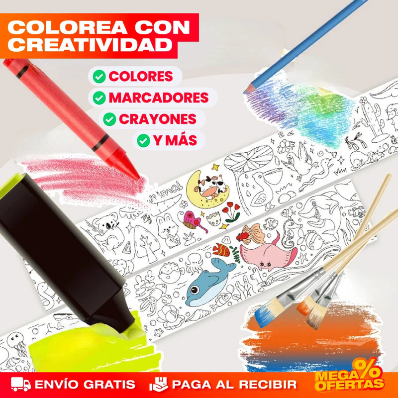 PROMO 2X1 ROLLOS PARA COLOREAR PARA NIÑOS