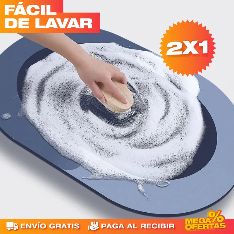 PROMO 2X1 ALFOMBRA DE BAÑO ANTIDESLIZANTE SÚPER ABSORBENTE