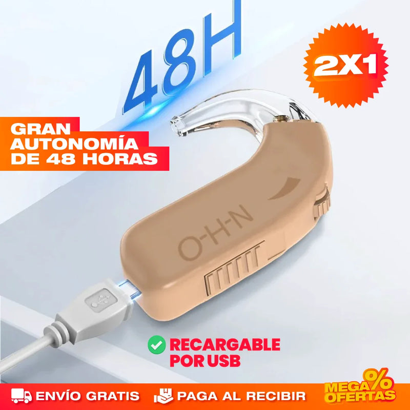 2X1 AUDÍFONO AMPLIFICADOR DE SONIDO PARA LA SORDERA