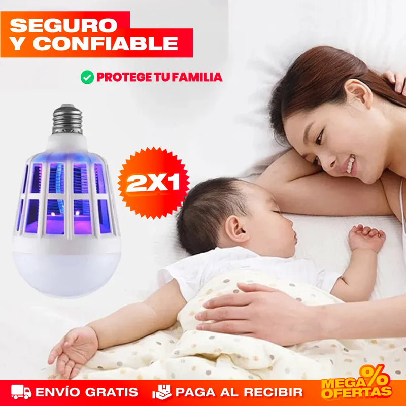 PROMO 2X1 BOMBILLA LED ANTIMOSQUITO 2 EN 1