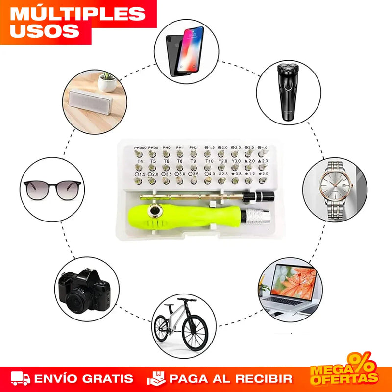 PROMO 2X1 KIT DESTORNILLADOR 32 PIEZAS