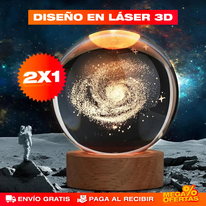 PROMO 2X1 LÁMPARA BOLA DE CRISTAL LED 3D