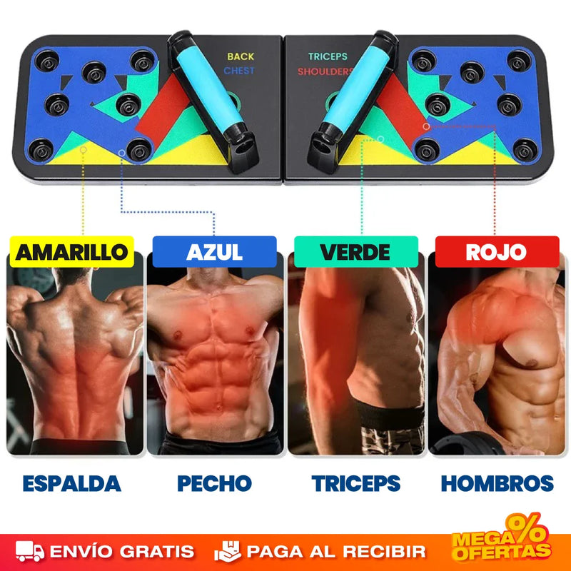 TABLA DE FLEXIONES 9 EN 1, GIMNASIO EN CASA