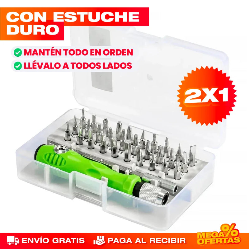 PROMO 2X1 KIT DESTORNILLADOR 32 PIEZAS