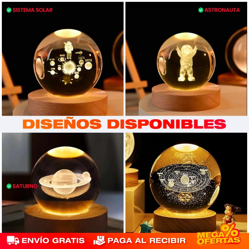 PROMO 2X1 LÁMPARA BOLA DE CRISTAL LED 3D