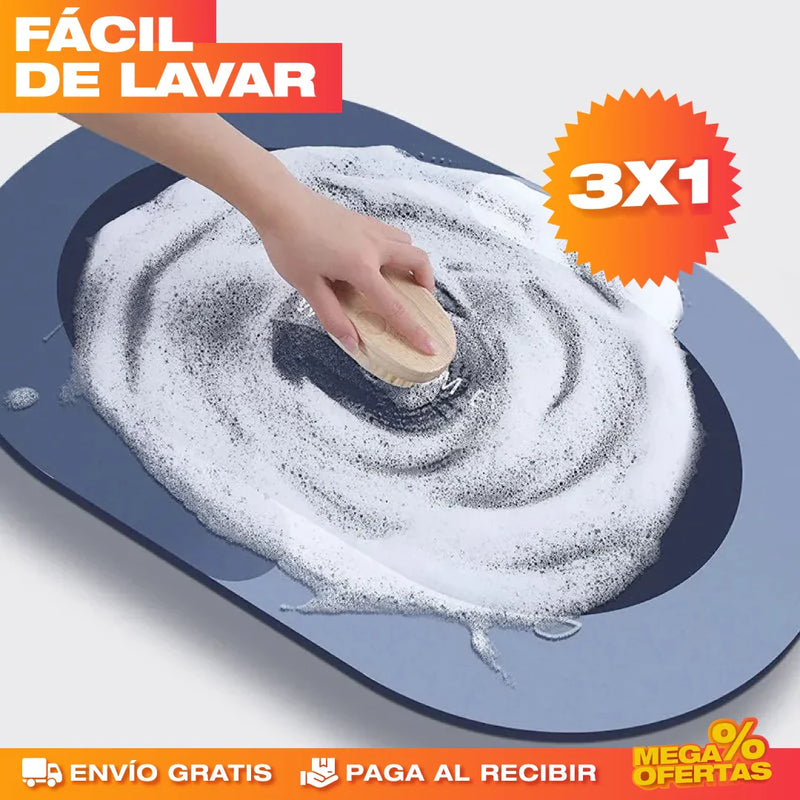 PROMO 3X1 ALFOMBRA DE BAÑO ANTIDESLIZANTE SÚPER ABSORBENTE