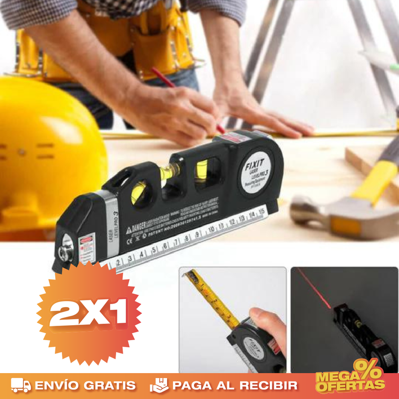 PROMO 2X1 METRO CON NIVEL LASER 4 EN 1 👷‍♂️