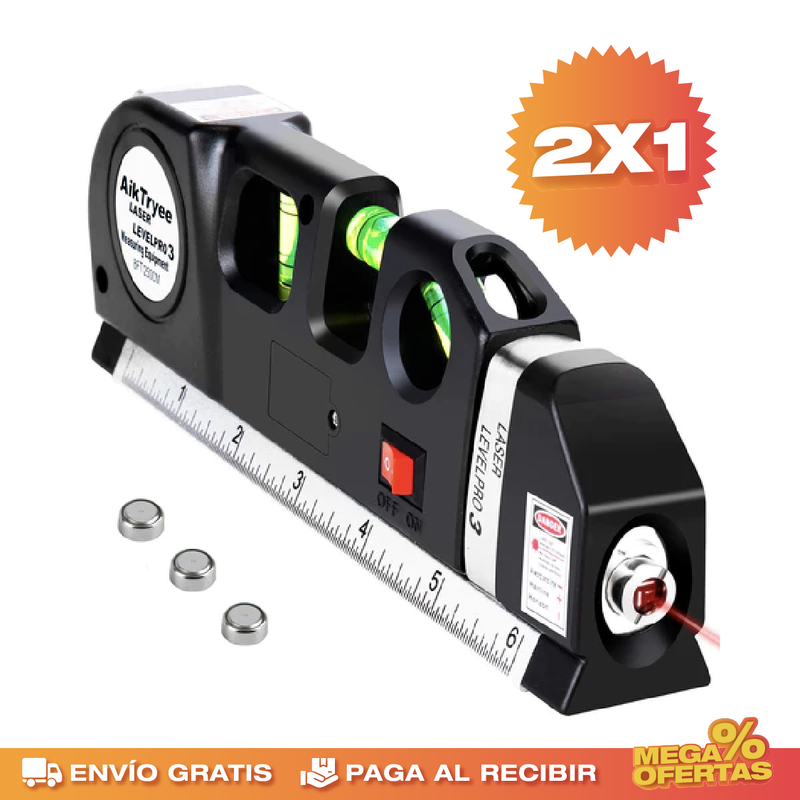 PROMO 2X1 METRO CON NIVEL LASER 4 EN 1 👷‍♂️