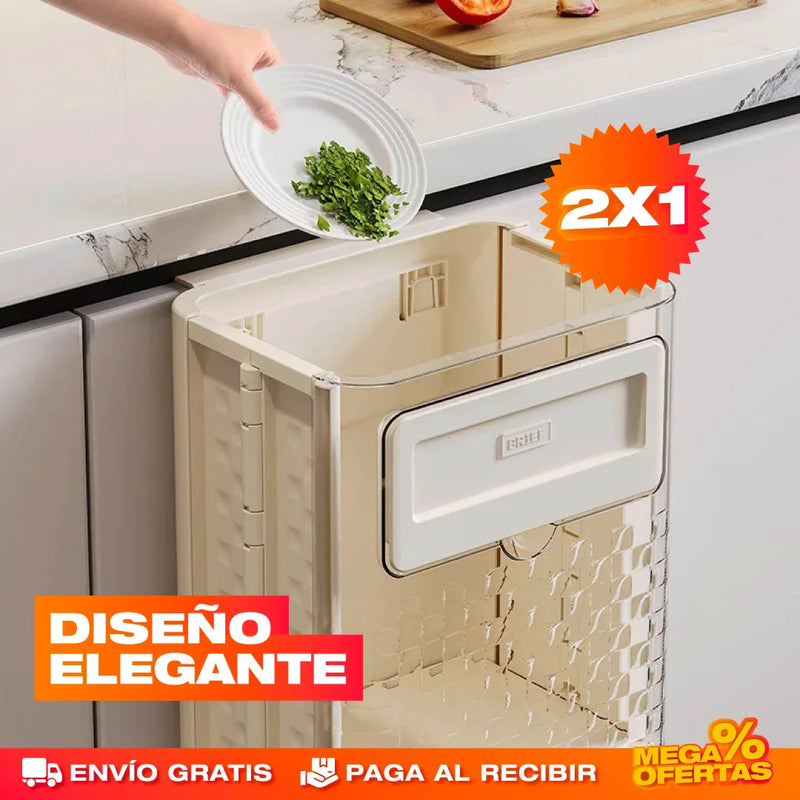 PROMO 2X1 CANECA BASURA PLEGABLE PARA COCINA