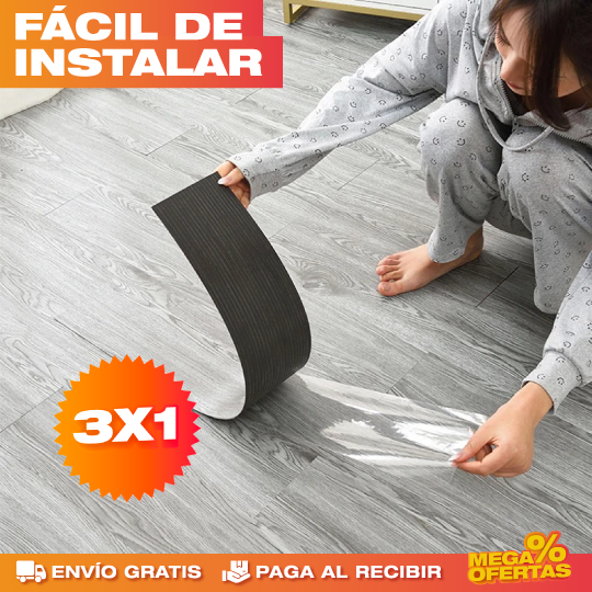 PROMO 3X1 LÁMINA ADHESIVA 3D DE MADERA