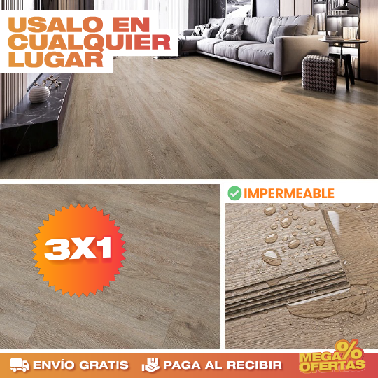 PROMO 3X1 LÁMINA ADHESIVA 3D DE MADERA