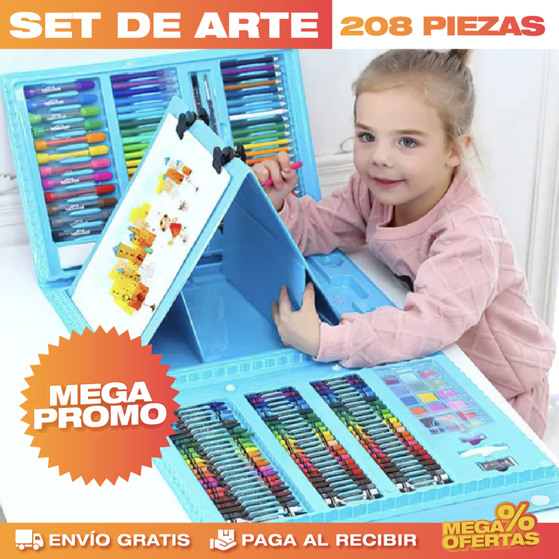 MEGA SET DE ARTE DE 208 PIEZAS / TAMAÑO GIGANTE